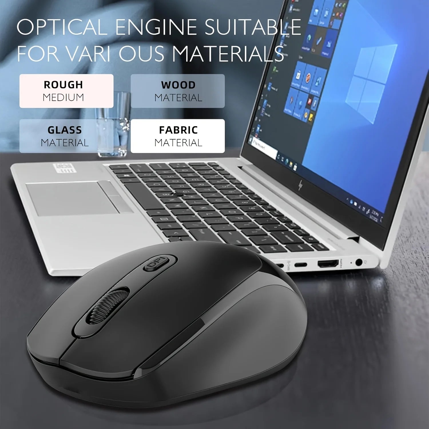 Dual Mode Wireless Mouse Bluetooth-Compatible 2.4G Wireless Mouse Computer Mice for Windows 7/8/10 Mac iOS Android Laptop Tablet