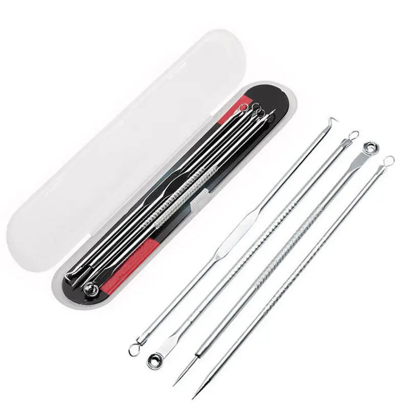 4Pcs/set Black Dots Cleaner Needles Acne Blemish Remover Blackhead Extractor Skin Care Blackhead Remover Tool Stainless Steel