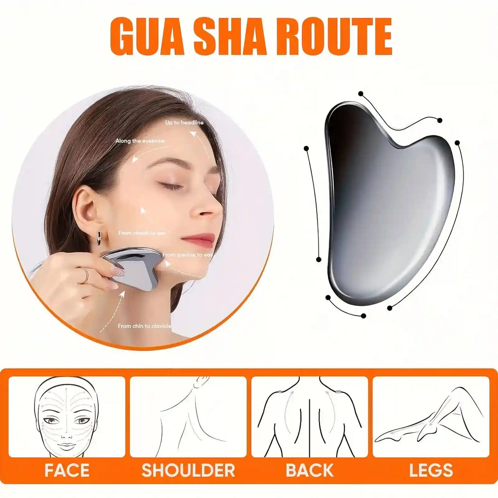 Dolphin Gua Sha Tool | Professional Stainless Steel Facial Massage Board Massage Roller Tidesmit