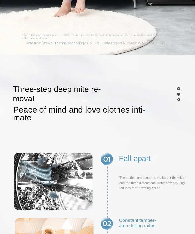 Tidesmit 10kg front-load washing machine featuring intelligent frequency conversion technology and plastic design