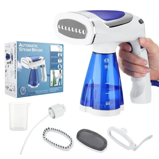 Tidesmit 1600W portable foldable garment steamer in use showing compact design for travel and home clothes care