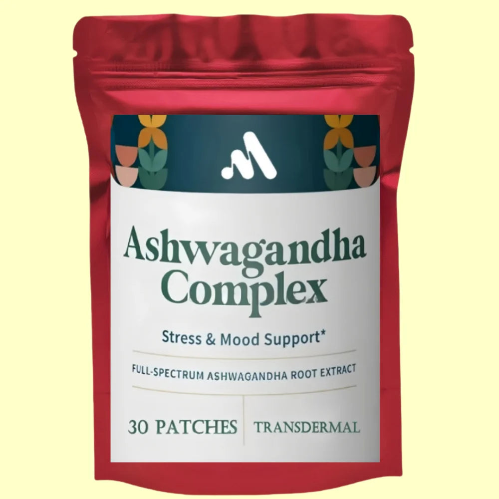30 Patches Ashwagandha Para Plant-Based Transdermal Patches Anxiety and Depression Relief, Organic Ashwagandha and Ginkgo