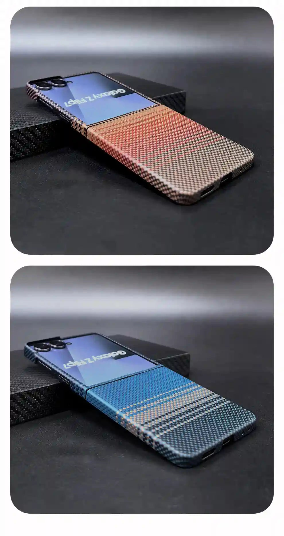 Samsung Galaxy Z Flip 7 Aramid Fiber Case with Magnetic Holder Tidesmit
