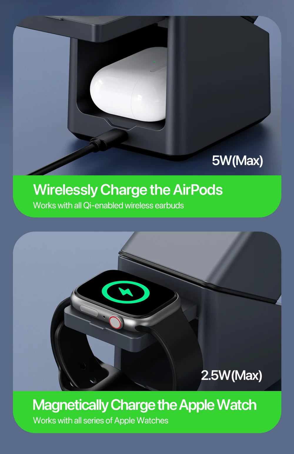 4 in 1 Wireless Charger Station - Qi Certified MagSafe Compatible Tidesmit