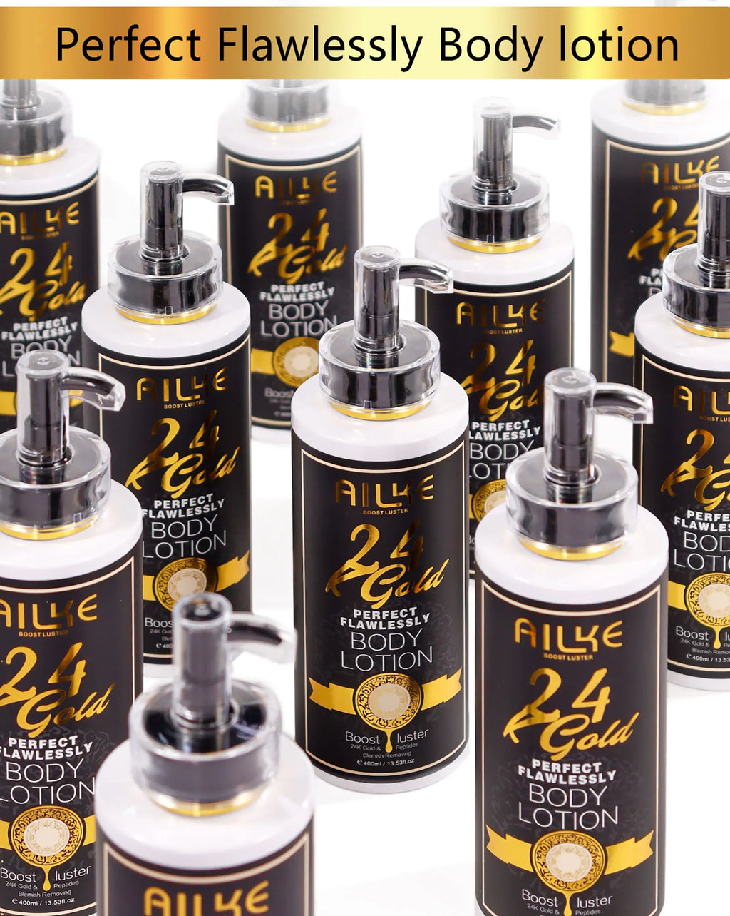 AILKE 24k Gold Perfect Flawlessly Body Lotion, Whitening, Inhibit Melanin, Moisturizing, UV Protect, With Nicotinamide Vitamin C