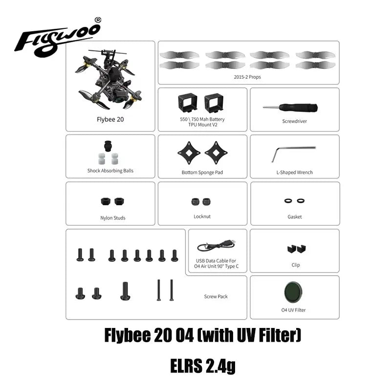 Flywoo Flybee 20 HD O4 FPV Drone | Ultralight 2S Racing Drone 2 Tidesmit