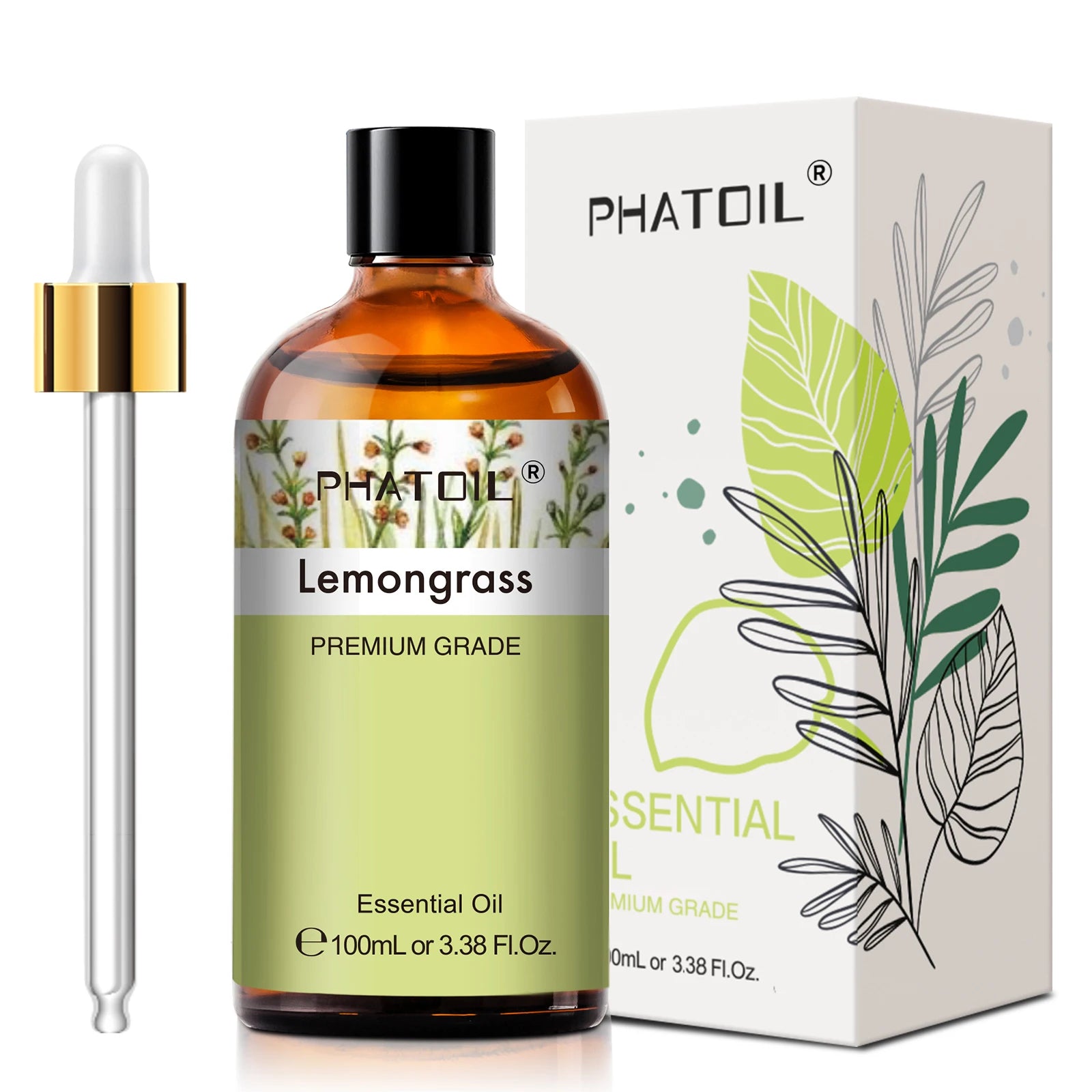 PHATOIL 100ml Lavender Peppermint Lemon Eucalyptus Lemongrass Essential Oil Natural Plant Pure Essential Oils For Diffuser