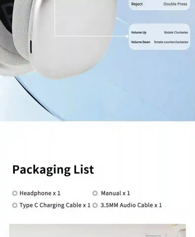 Tidesmit Wireless Over-Ear Headphones with Active Noise Cancellation Tidesmit