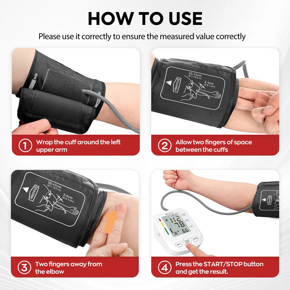 LinkSun Blood Pressure Monitor 2005 Tensiometer Upper Arm Automatic Digital BP Measuring Device Blood Pressure Guage kit 2005-1