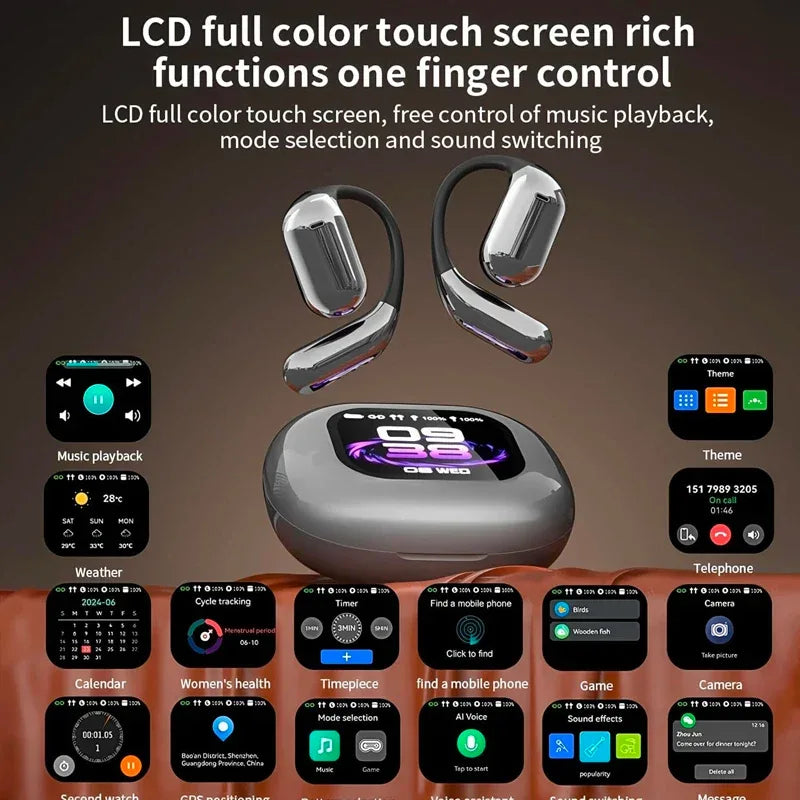 Tidesmit AI Translating Earbuds: 144 Languages Real-Time Touch Screen Tidesmit