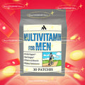 Tidesmit Men’s Multivitamin Transdermal Patch with A, B6, B12, Zinc, Calcium, D – 30 Daily Vitamin Supplement Patches