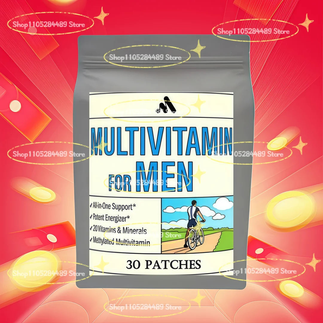 Tidesmit Men’s Multivitamin Transdermal Patch with A, B6, B12, Zinc, Calcium, D – 30 Daily Vitamin Supplement Patches
