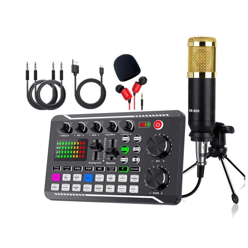 Sound Card Mixer Kit for Live Streaming and Studio Recording Desktop Set Tidesmit