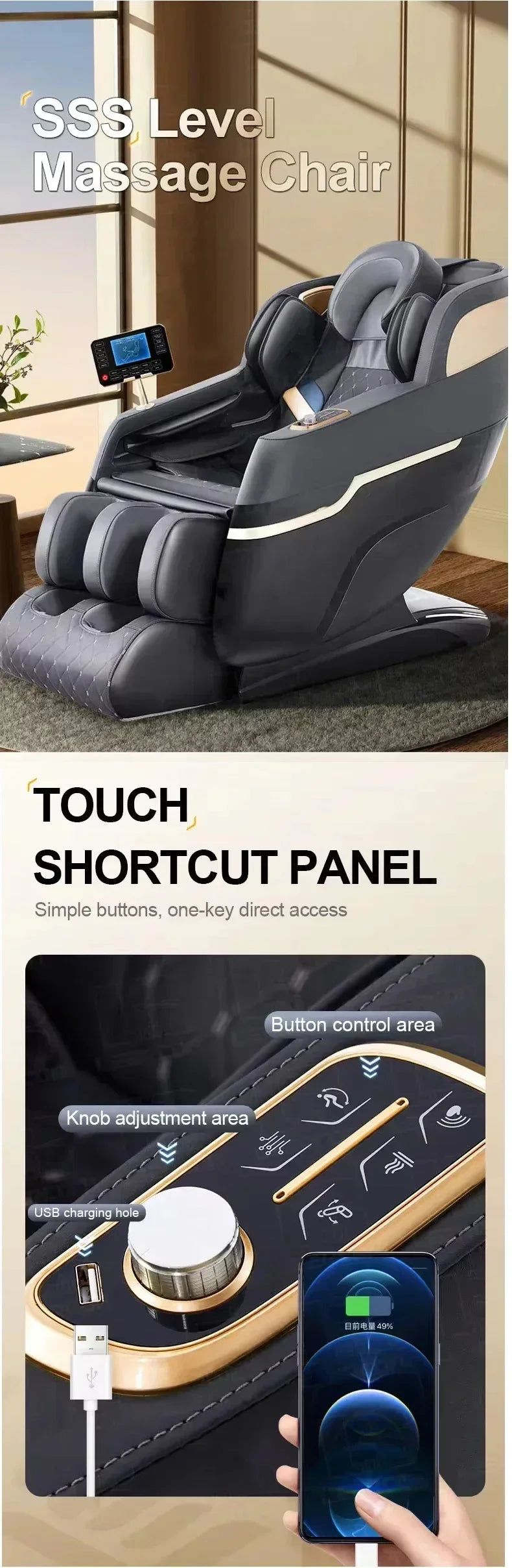 4D SL Track Zero Gravity Massage Chair | Tidesmit Premium Recliner Massage Chairs Tidesmit