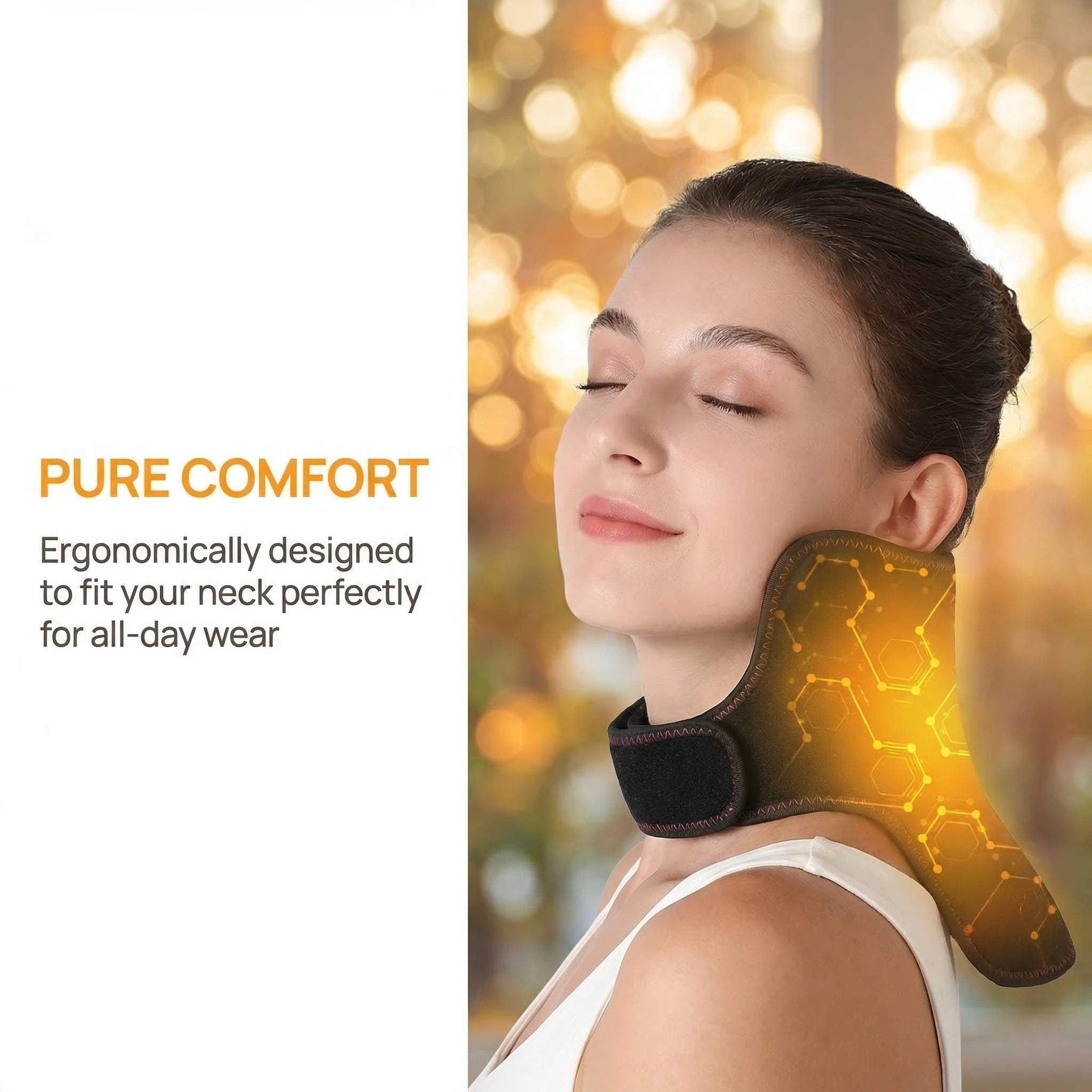 USB Heating Neck Support Brace - Adjustable Hot Compress Therapy Fascia Gun Tidesmit