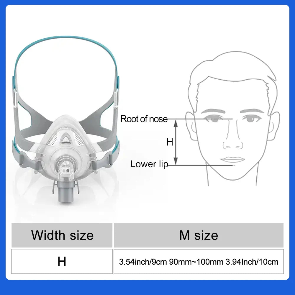 YuWell YF-02 Cpap Mask with Headgear Full Mask Auto CPAP APAP BIPAP For Medical Air Breathing Machine Sleep Apnea Anti Snoring