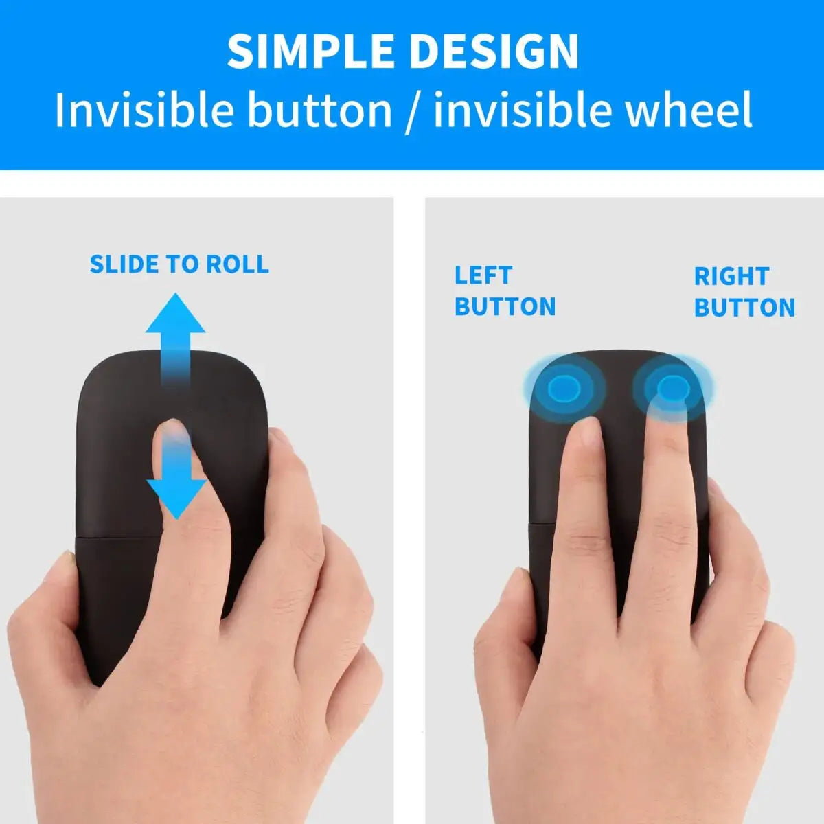 Foldable ARC Touch Wireless Mouse Bluetooth/2.4G Silent Ergonomic Slim Portable Mice for Computer iPad Surface Mac Mobile Office