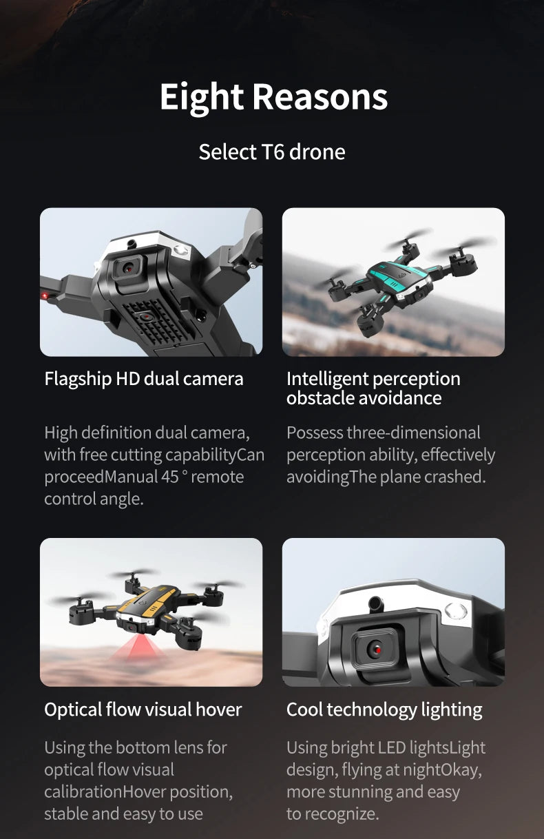 4K GPS Camera Drone with Obstacle Avoidance - Foldable Quadcopter Tidesmit