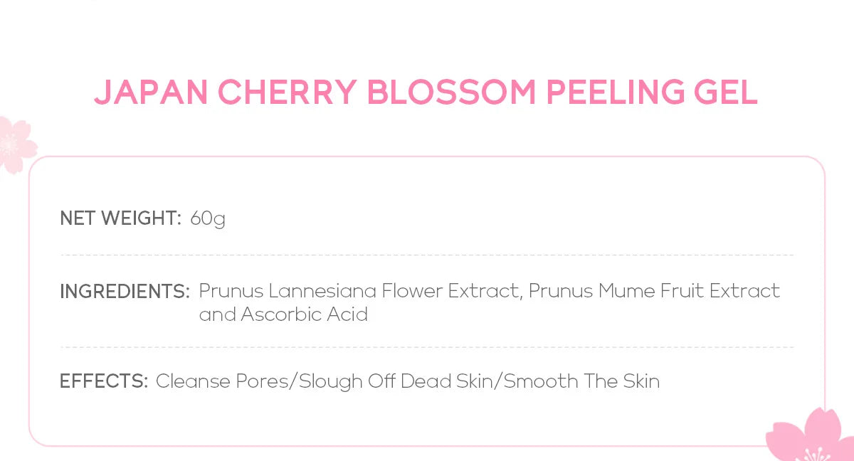 Cherry Blossom Exfoliating Gel - Deep Cleaning & Hydrating Formula 60g Scrubs Treatments Tidesmit