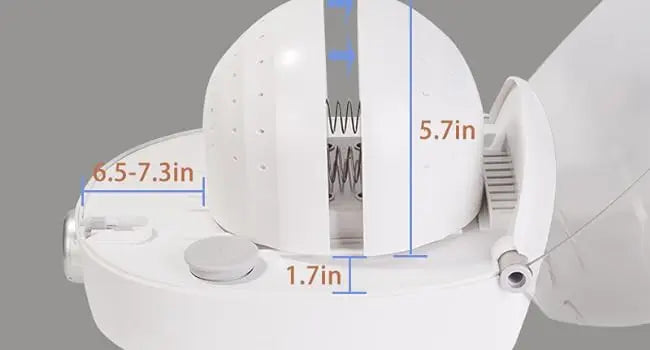 Tidesmit automatic hat care machine with steam, hot and cold wind for restoring misshapen caps, side angle view.