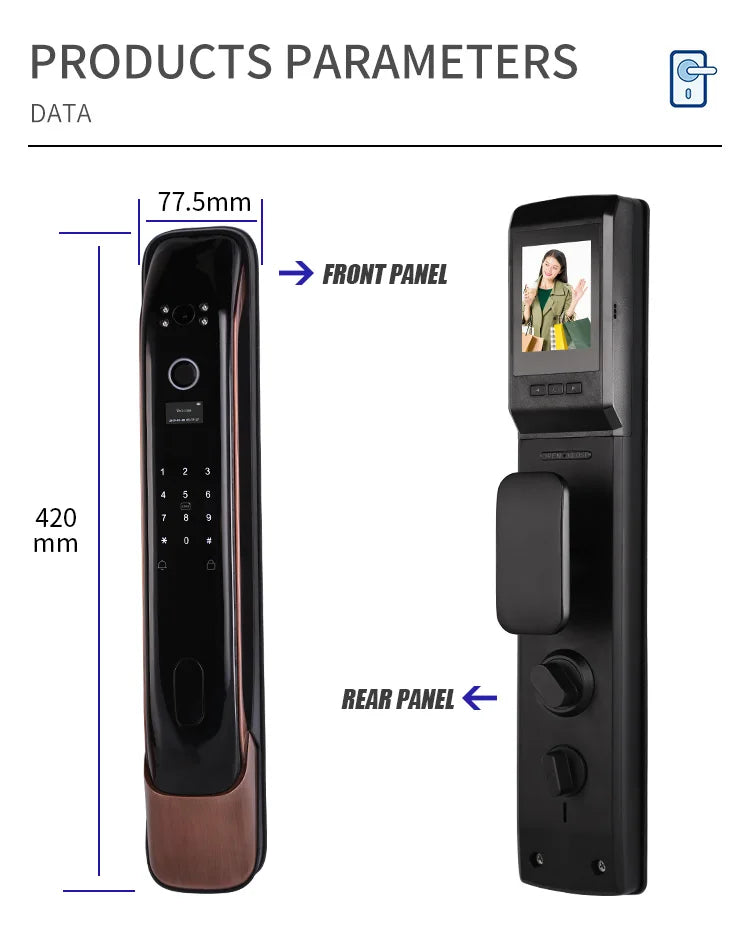 Digital Door Lock Competitive Price Fingerprint USmart Go APP Tuya Smart WiFi With Camera Smart Door Lock