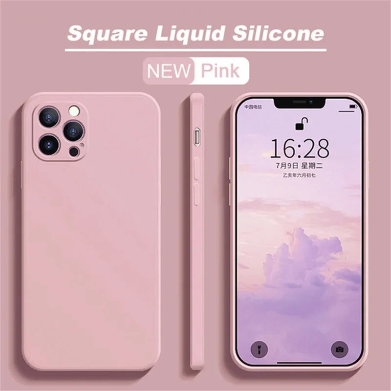 iPhone 15 Pro Silicone Case – Shock-Absorbing Slim Fit Cover Pink Tidesmit
