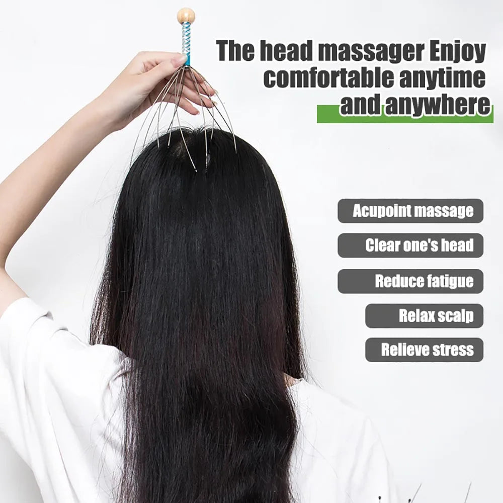 Octopus Head Massager - Scalp Scratcher for Daily Stress Relief 2 Pack Relaxation Treatment Tidesmit