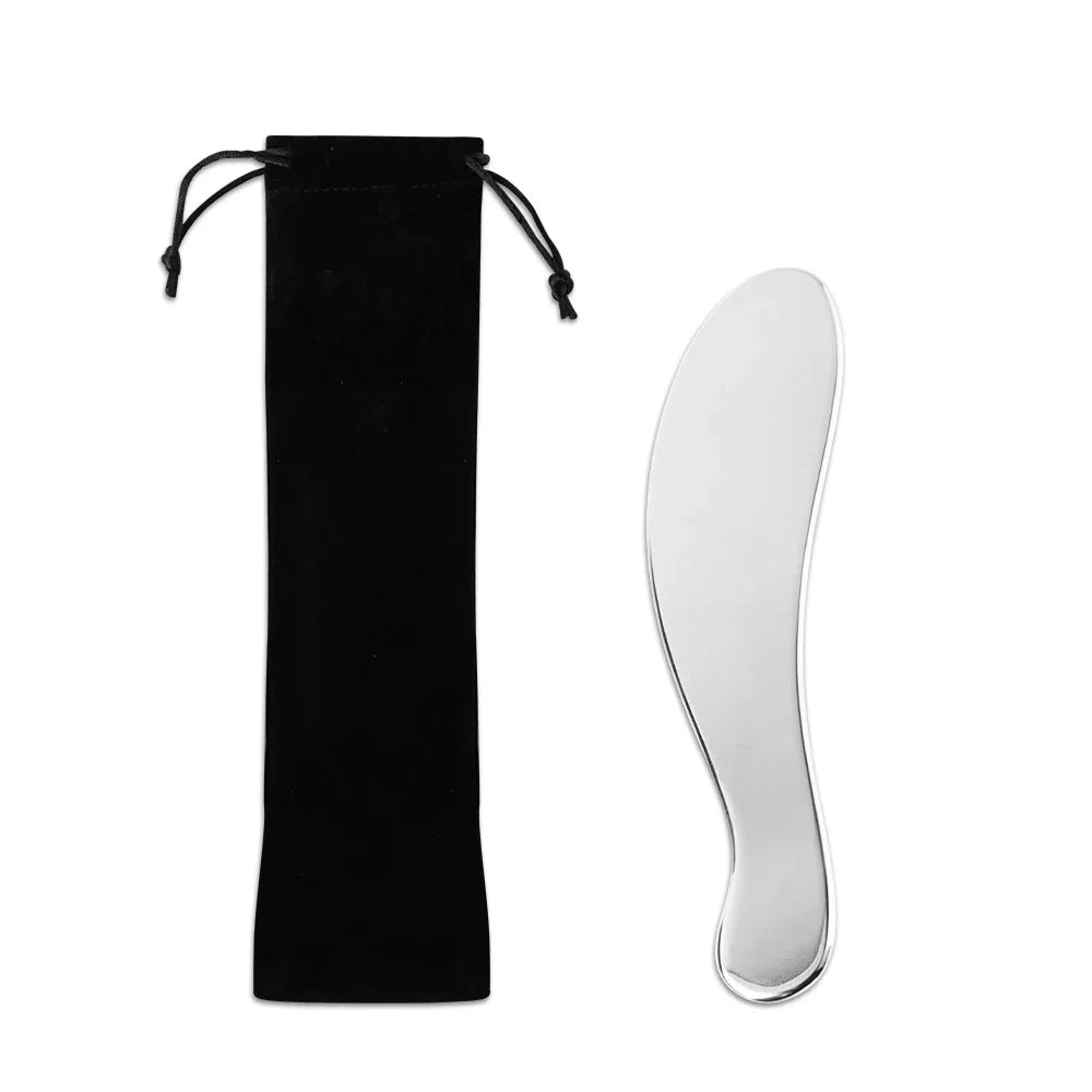 Stainless Steel Gua Sha Face Massager for Lymphatic Drainage Body Shaping Massage Equipment C and bag Tidesmit