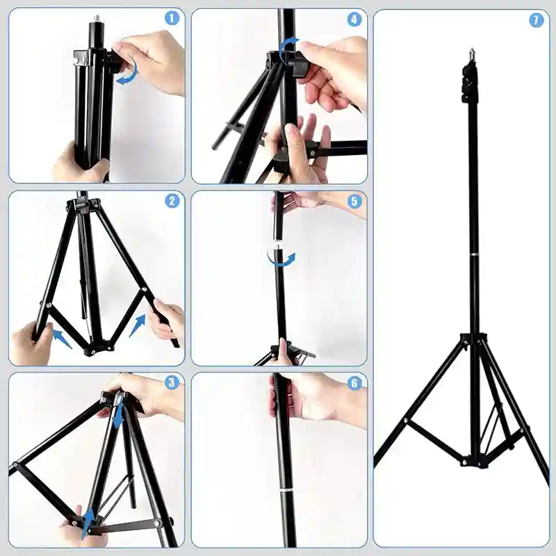 LED Ring Light with Tripod - Dimmable 33cm Content Creation Lamp Tidesmit