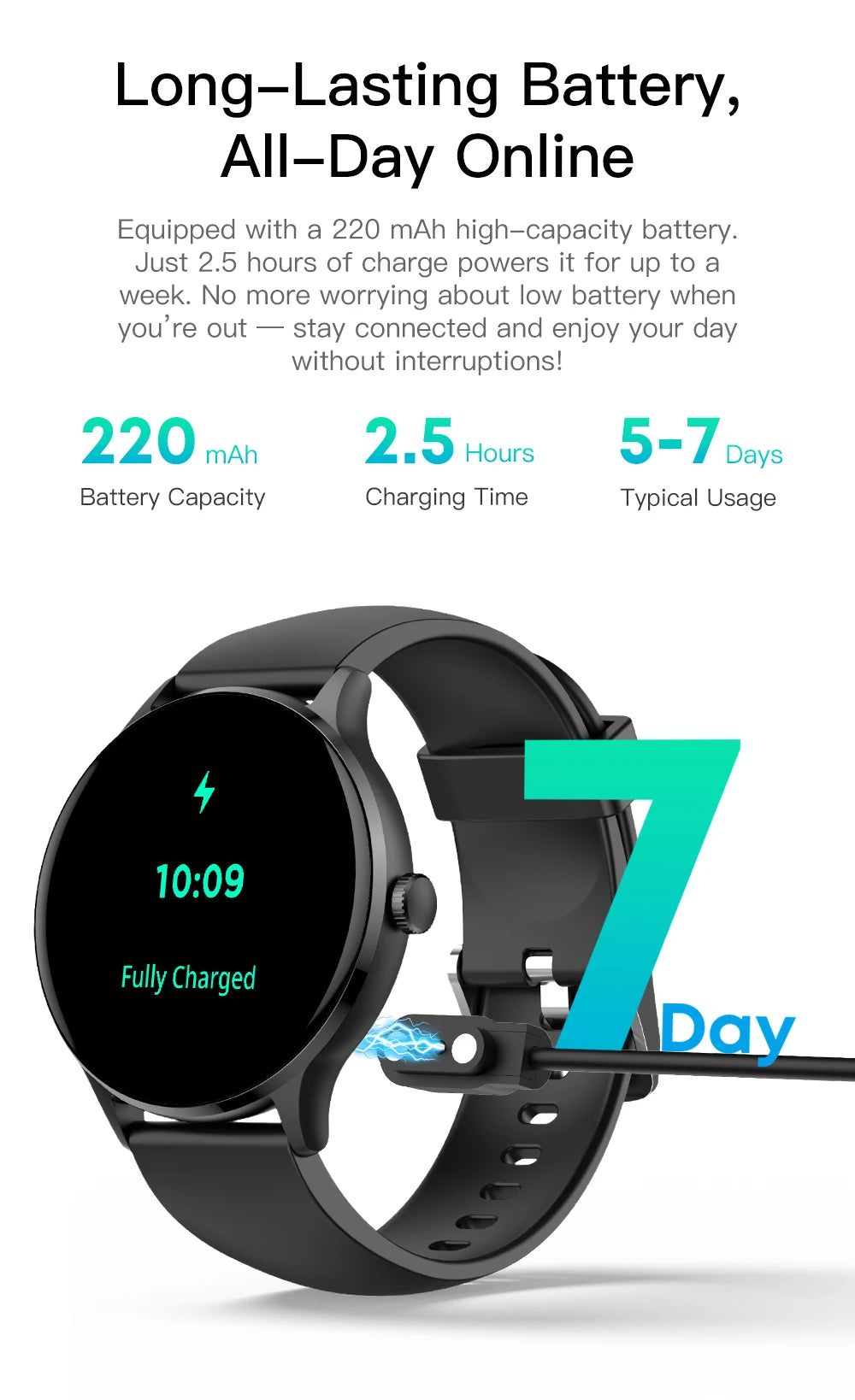 LIGE 1.26" HD Smart Watch 24/7 Health Monitoring Bluetooth Call 123+ Sports Modes IP68 Waterproof Sleep Tracker for Android iOS