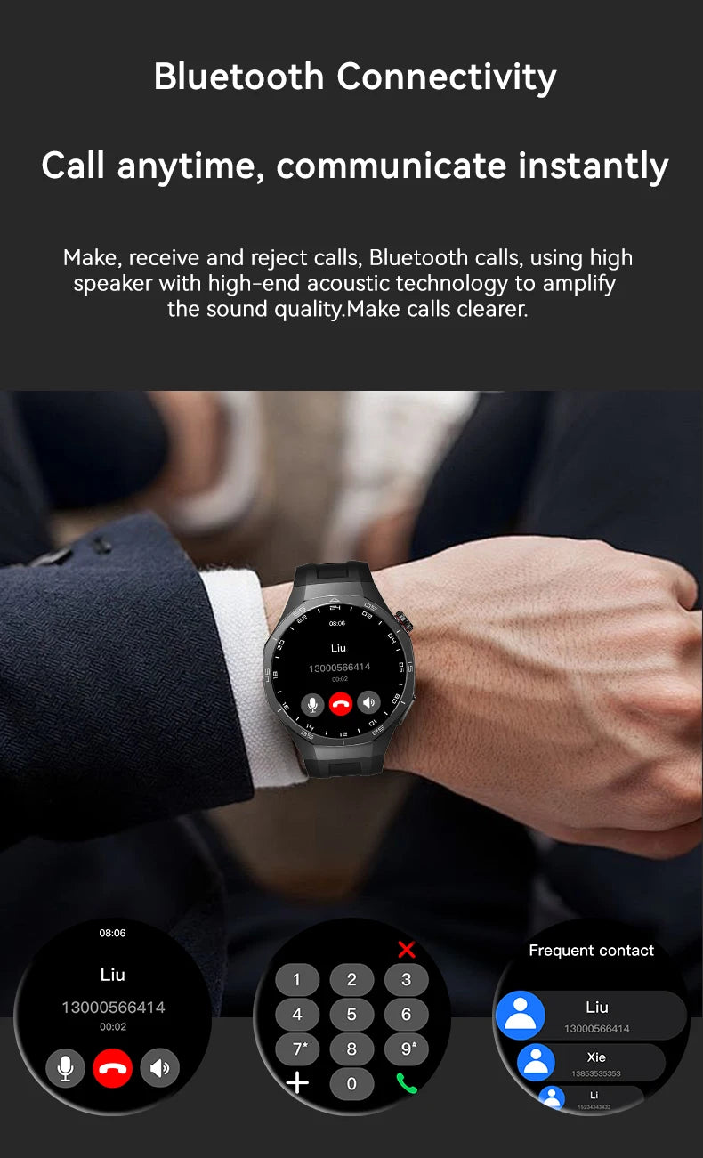 LAXASFIT Smart Watch 1.52" HD Game Dial Dynamic Dial Bluetooth Call Voice Assistant Wireless Charging Fitness Tracker