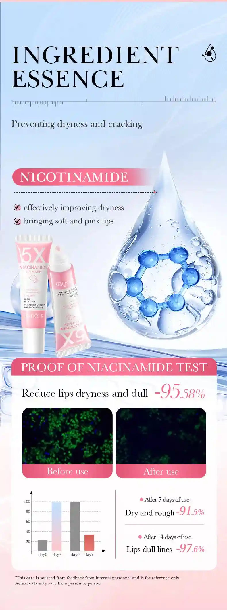 Niacinamide Plumping Lip Mask - Nourishing 10g Lip Treatment Lip Care Tidesmit