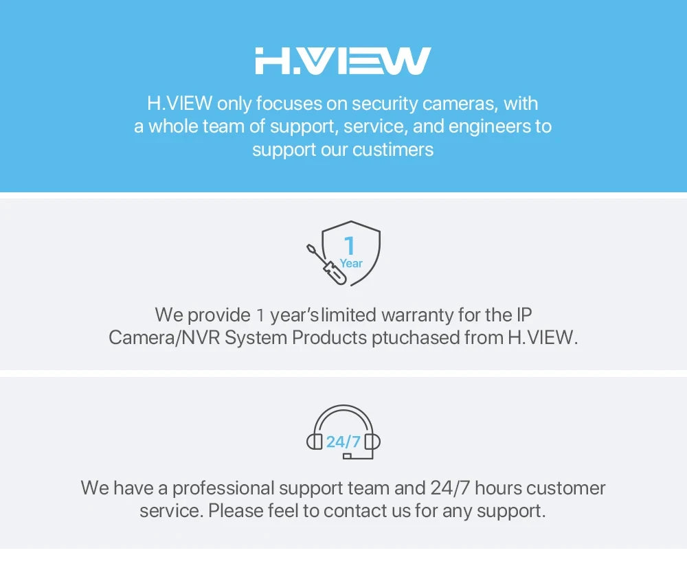 H.view 8Ch 4K 5MP 8MP Cctv Security Camera System Ptz Home Video Surveillance Kit Outdoor Ip Camera Humanoid Detection