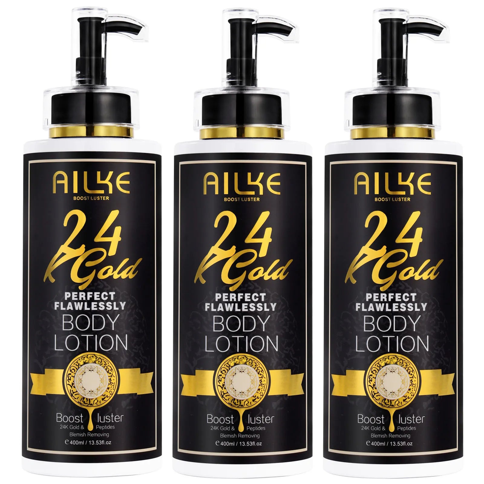 AILKE 24K Glod Flawlessly Skin Care Set, Whitening, Reduce Dark Spots, Pigmentation, Wrinkles, Moisturize, For All Skin Types