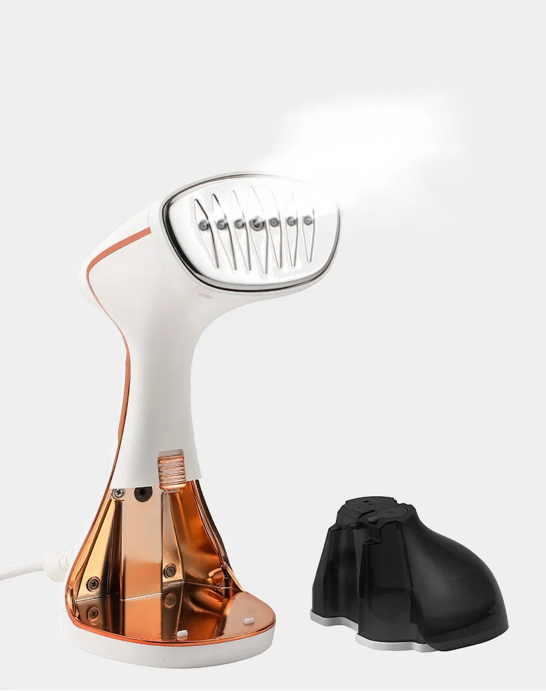 Tidesmit 1800W portable steam iron displaying touchscreen control interface and 320ml tank capacity side view