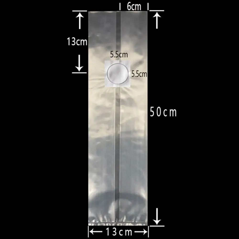 50pcs High Quality PP Mushroom Planting Bag 0.2um Filter Clear Mushroom Spawn Grow Bag Tissue Culture Bag Indoor Gardening
