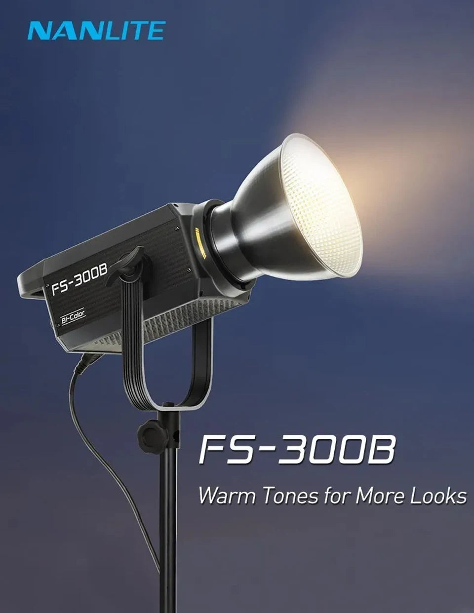 Nanlite FS-300B Bi-Color LED Video Light 350W Studio Lighting Tidesmit