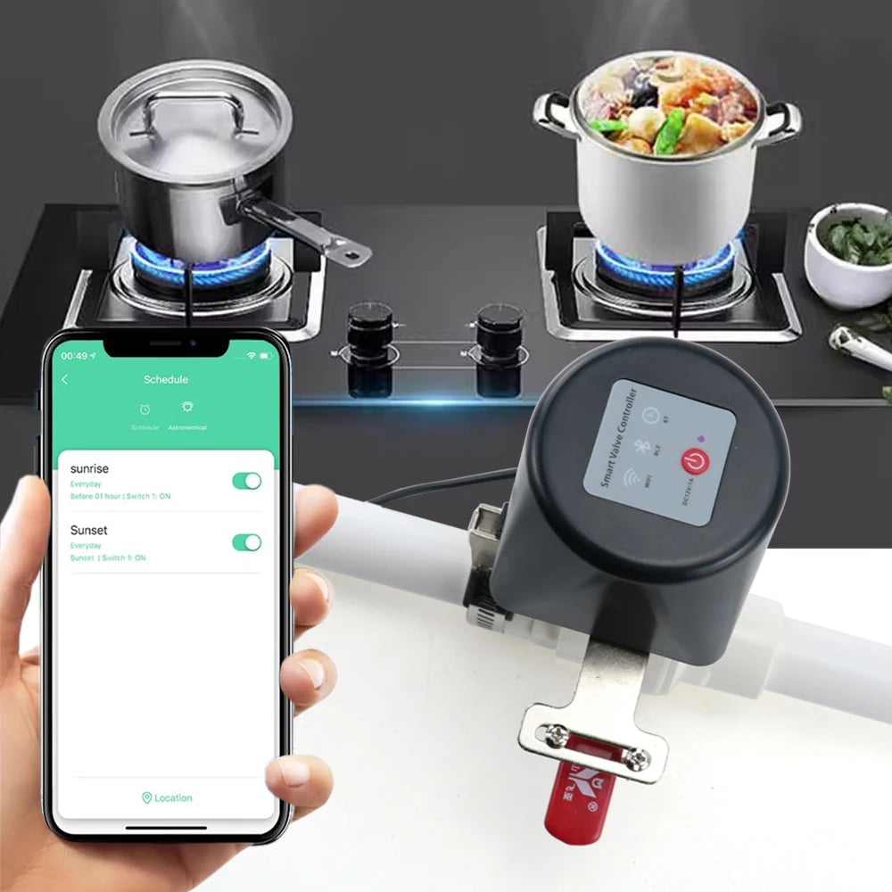Smart WiFi Gas Valve Controller - App-Controlled Auto Shut-Off Valve Tidesmit
