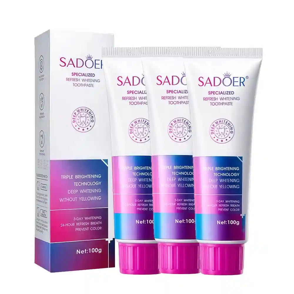 Tidesmit 3 pack teeth whitening toothpaste for sensitive teeth removing coffee and wine stains
