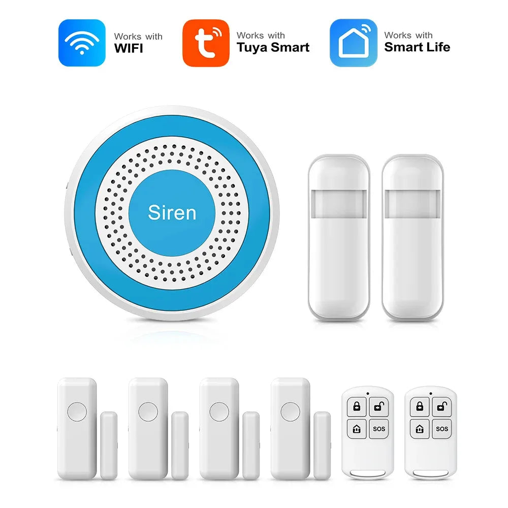 WiFi Home Alarm System with Alexa Voice Control and App Automation WiFi Alarm Kit C EU Plug Tidesmit