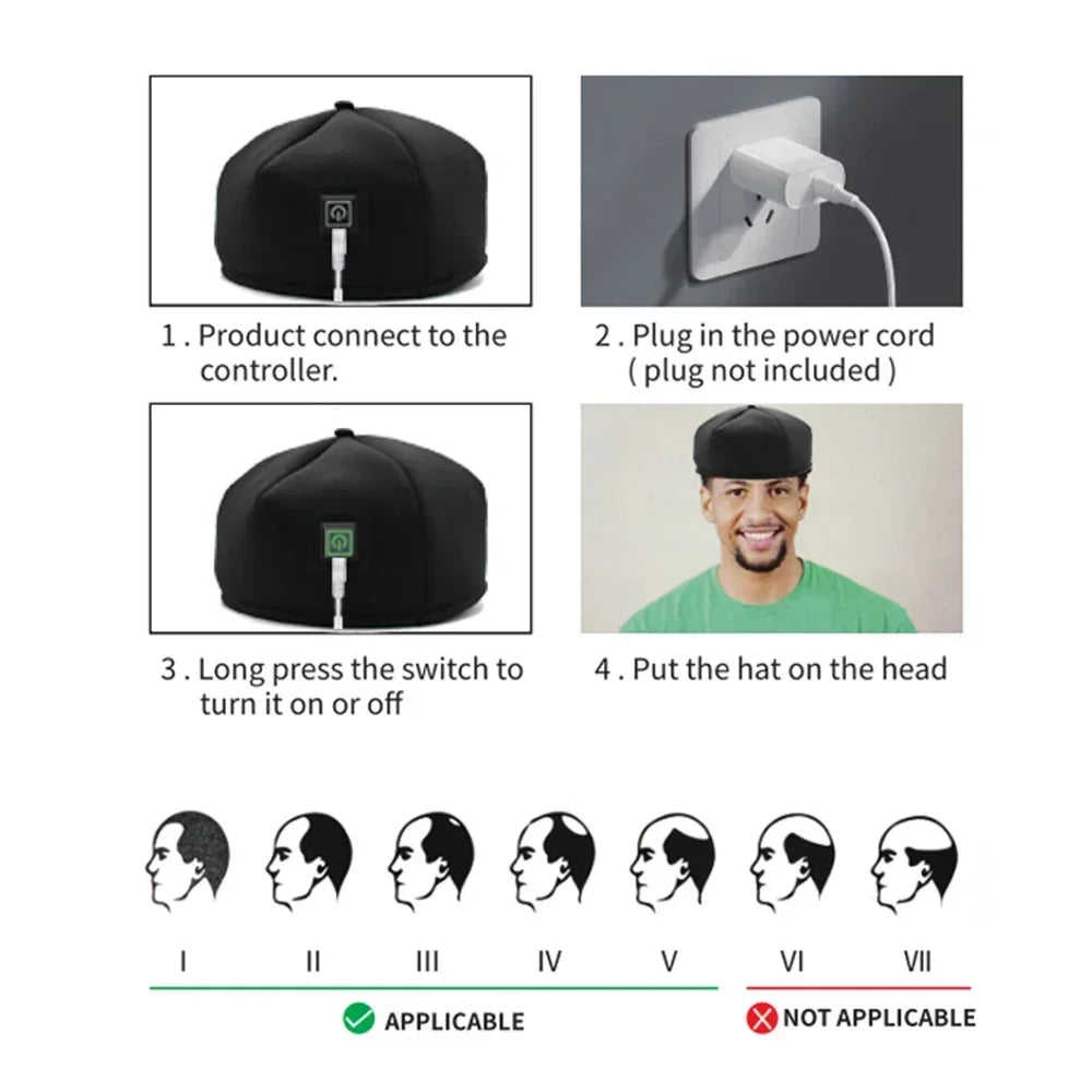 2024 New Red Light Therapy Cap Laser 660nm 830nm Red Near Infrared Hair Regrowth Hat Hair Loss Treatment Helmet Scalp Massager