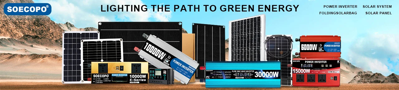SOECOPO10000W Peak Solar System Kit 2x300W Solar Panels DC 12V 24V - AC 110V/220V Inverter 100A Controller for Home Camping