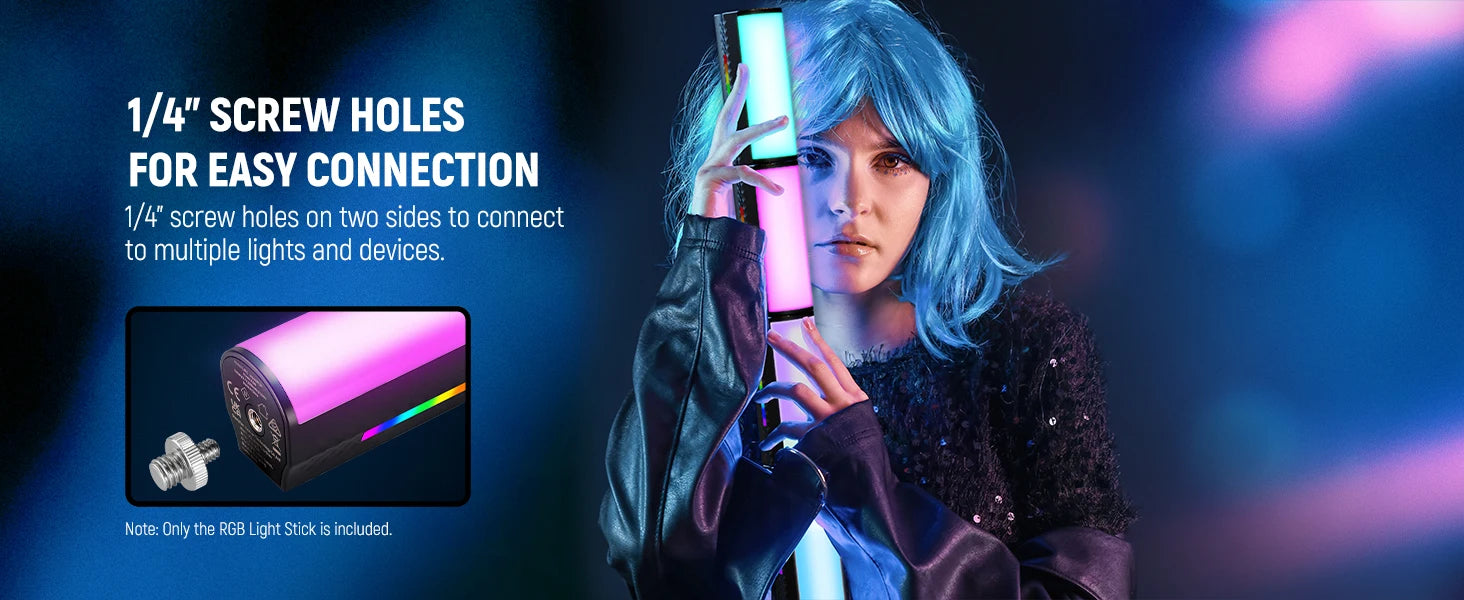 Magnetic LED Light Wand 2 Pack RGB - Portable Content Creation Lighting Tidesmit