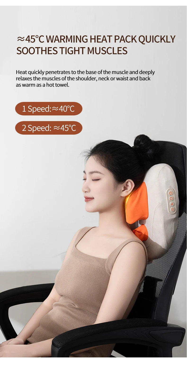 Electric Massager with Heat Therapy for Targeted Deep Tissue Muscle Relief Massage Cushion Tidesmit