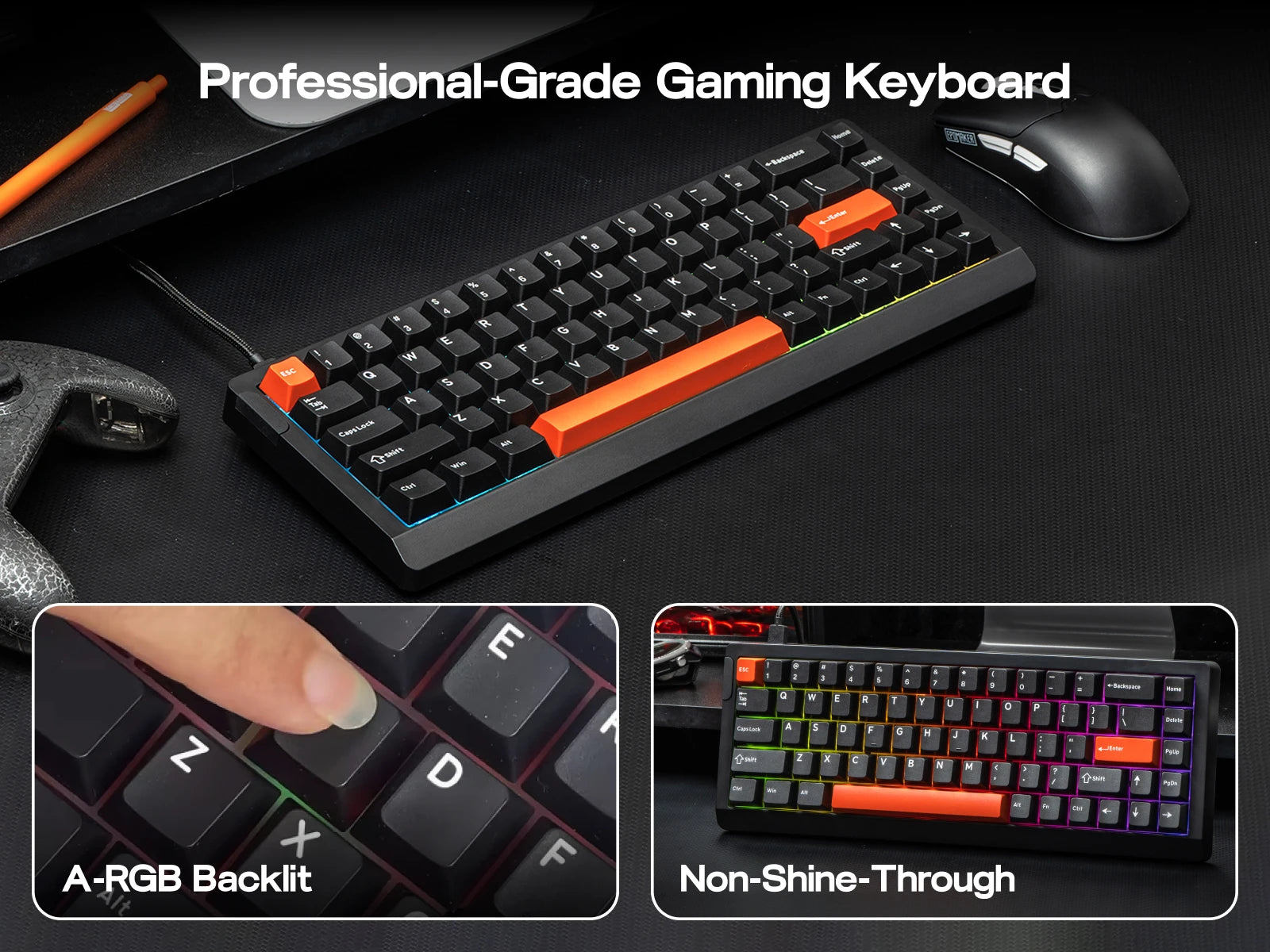 EPOMAKER HE68 Lite 65% ANSI US Layout Tray-Mounted Wired Hall Effect Magnetic Mechanical Keyboard DKS SOCD RGB Backlight