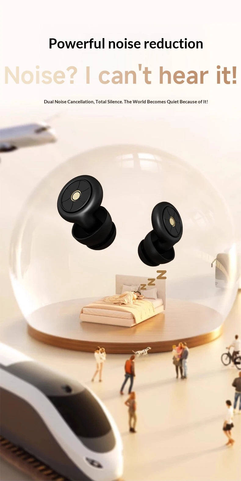 EarPlugs for Sleeping Noise Cancelling 50dB,Reusable Silicone Earplugs Strong sound insulation,Multiple sizes of ear caps,unisex