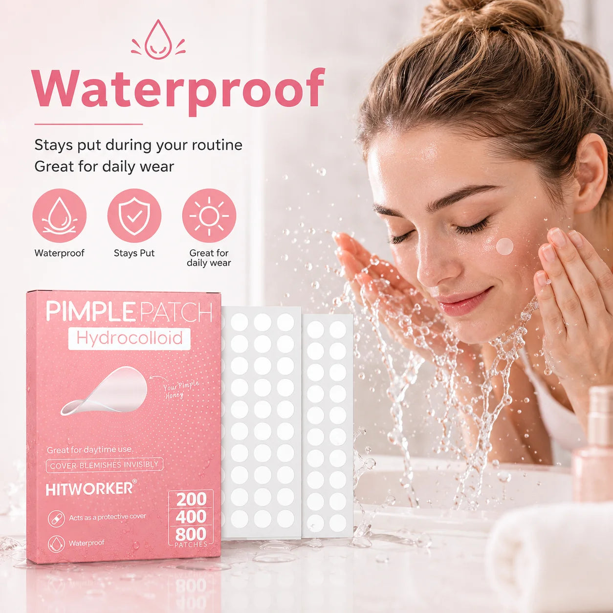 600/400/240pcs/box invisible acne patch set - deep cleaning high-quality water-based acne stickers, gentle and skin friendly