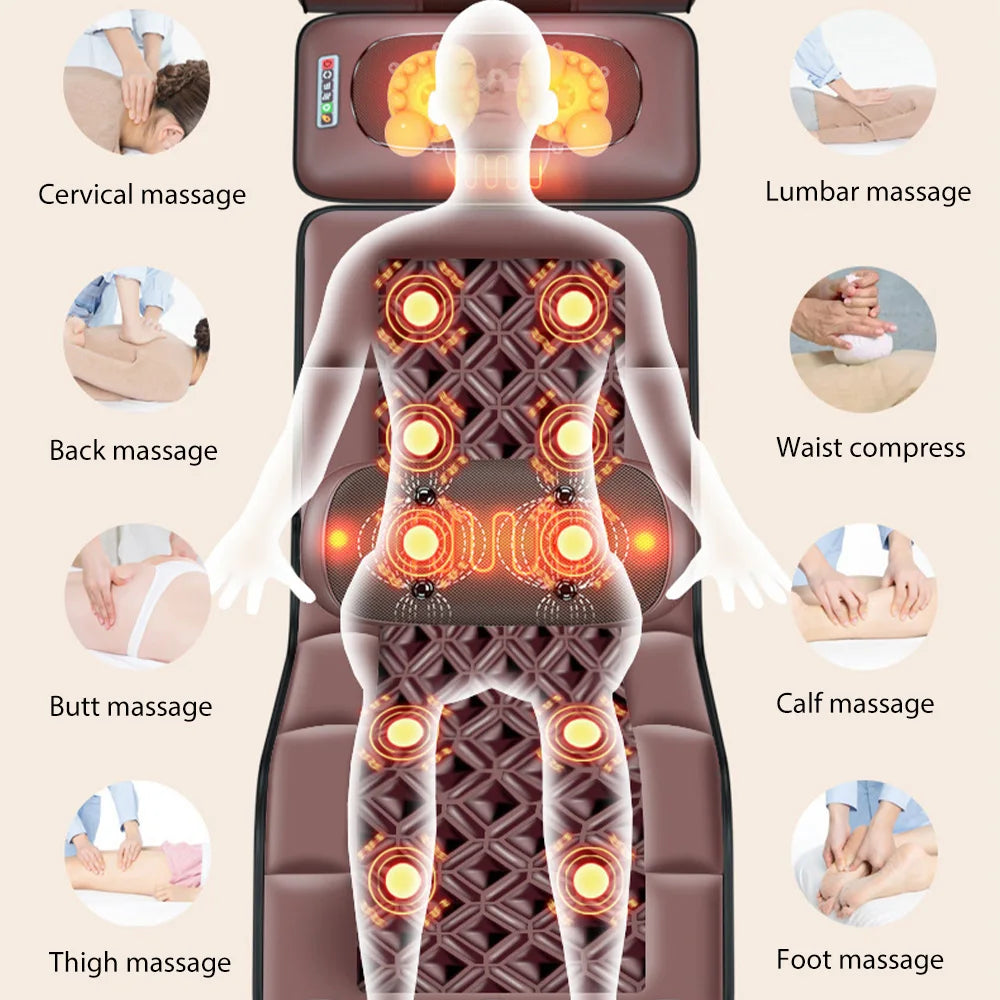 Electric Massager Full Body Heat Therapy Mattress - Tidesmit Back Massage Instrument Tidesmit