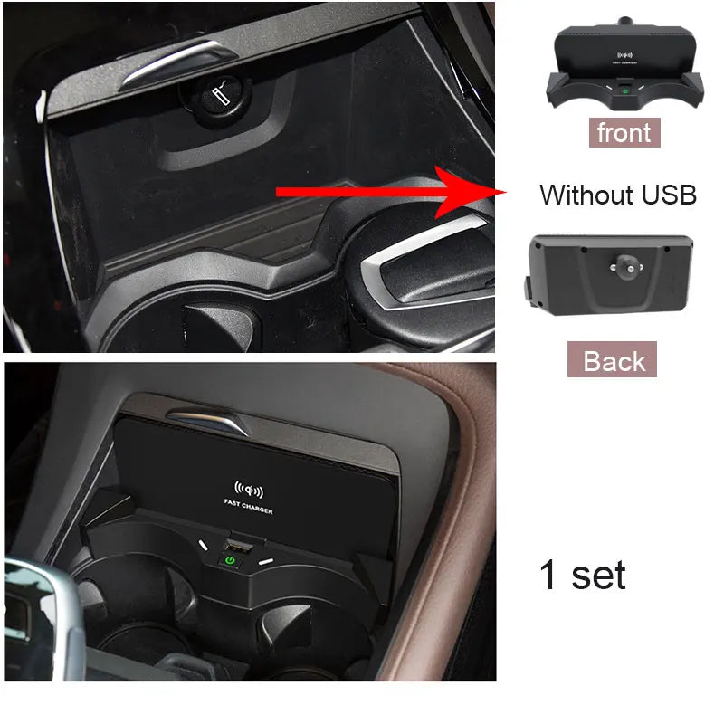 Wireless Charger for BMW X1 F48 & X2 F39 - 15W Fast Qi Certified Pad Without USB Tidesmit