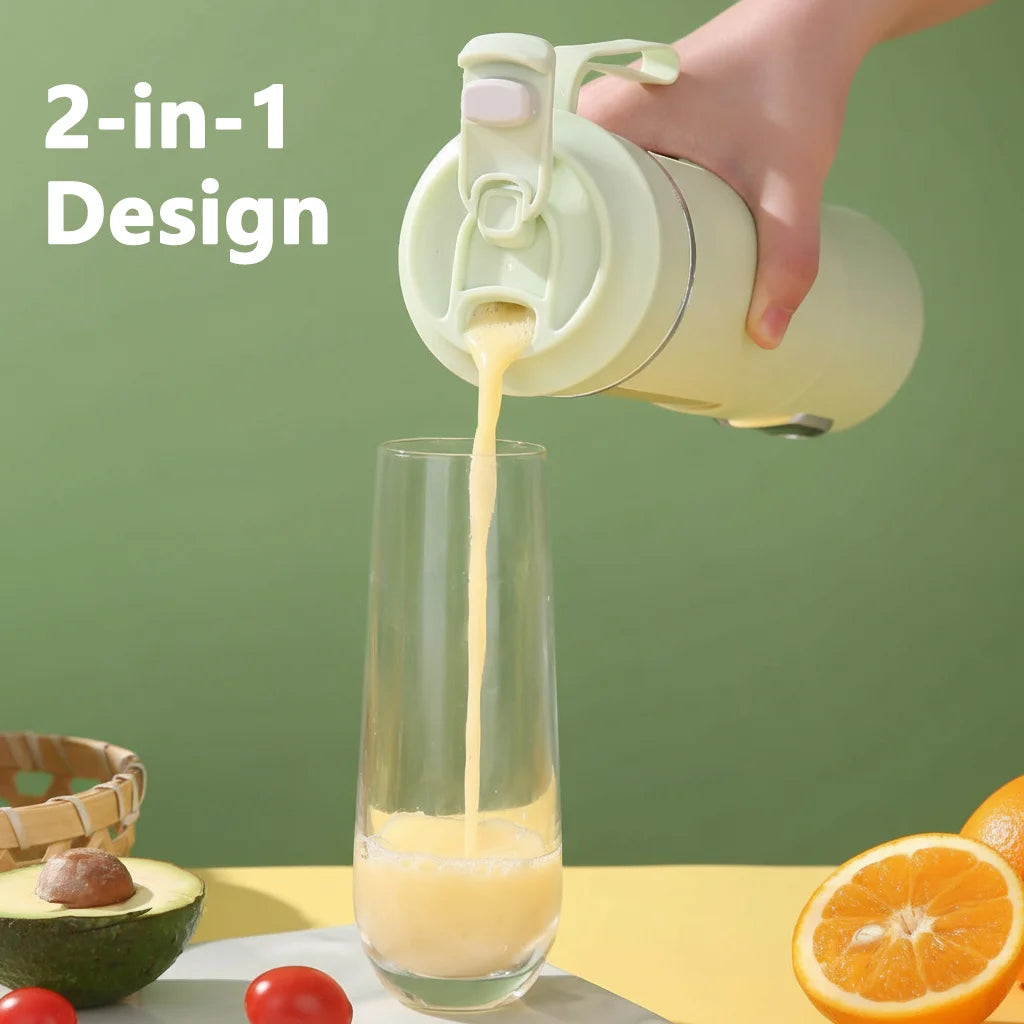 Tidesmit 530ml portable wireless blender showing 12 blade crushed ice technology and 4 adjustable speed gears.